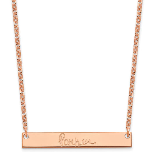 Sterling Silver/Rose-plated Medium Signature Bar Necklace