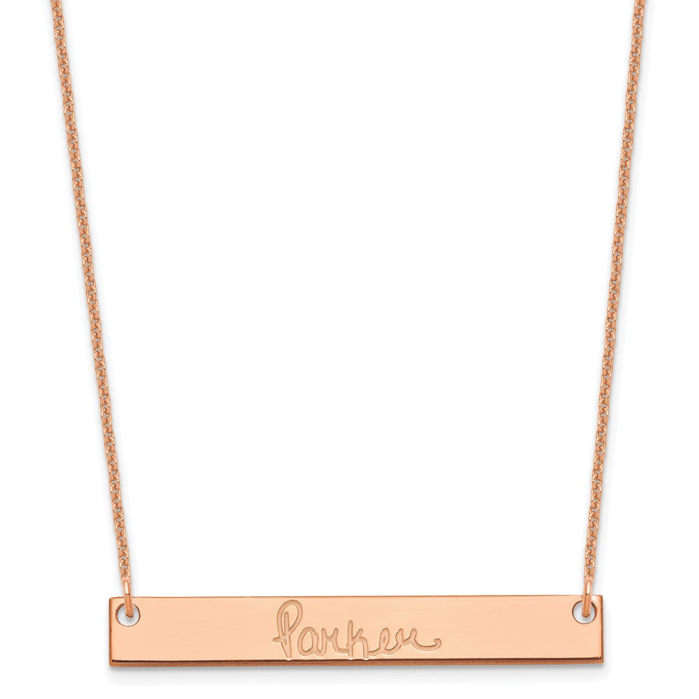 14k Rose Gold Medium Signature Bar Necklace