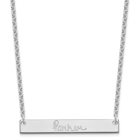 Sterling Silver/Rhodium-plated Medium Signature Bar Necklace