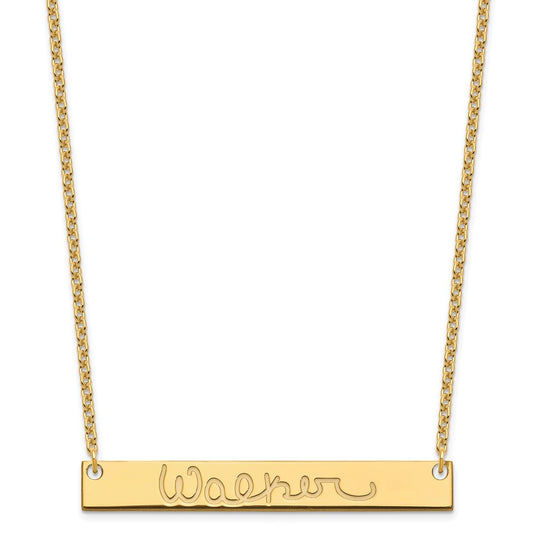 Sterling Silver/Gold-plated Large Signature Bar Necklace