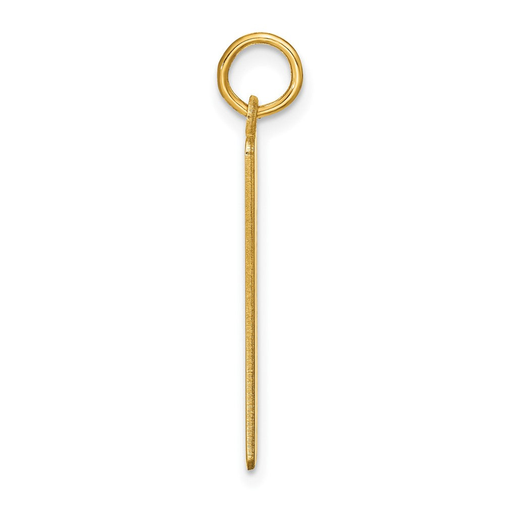14k Yellow Gold Medium Blank Bar Charm