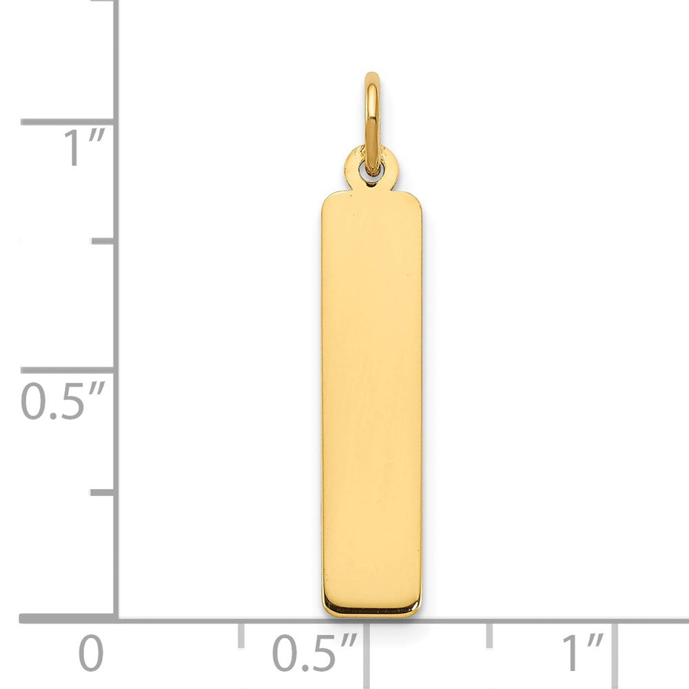 14k Yellow Gold Medium Blank Bar Charm