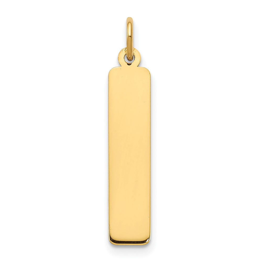 14k Yellow Gold Medium Blank Bar Charm