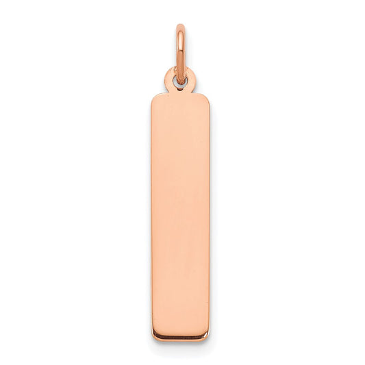 10k Rose Gold Medium Blank Bar Charm