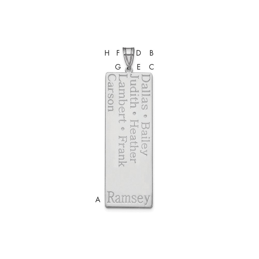 10k White Gold 7 Name Family Pendant