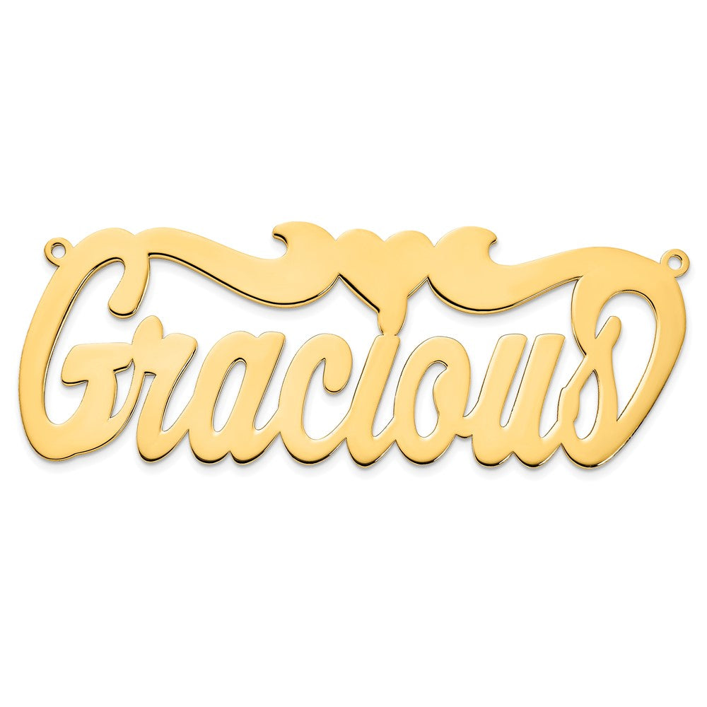 14k Yellow Gold Polished Heart Name Plate