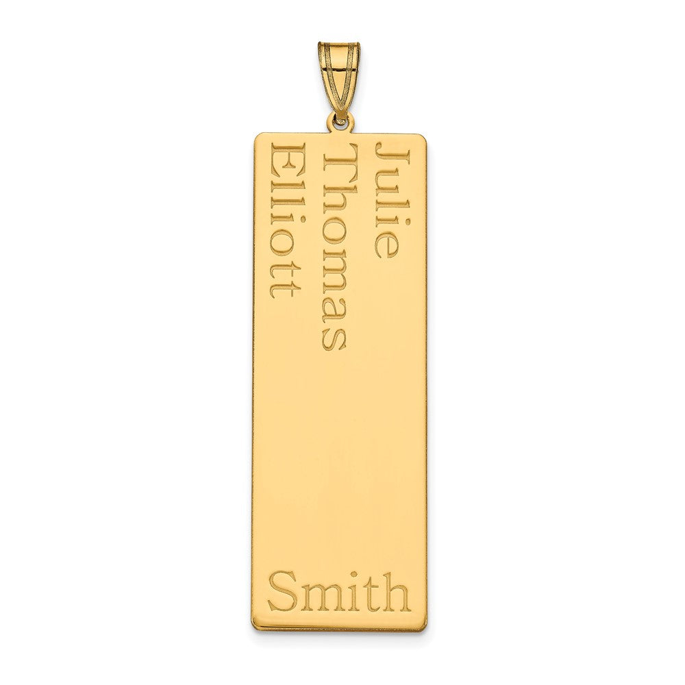 14k Yellow Gold 3 Name Family Pendant