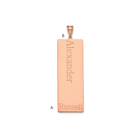 10k Rose Gold 1 Name Family Pendant