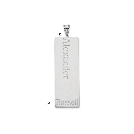 10k White Gold 1 Name Family Pendant