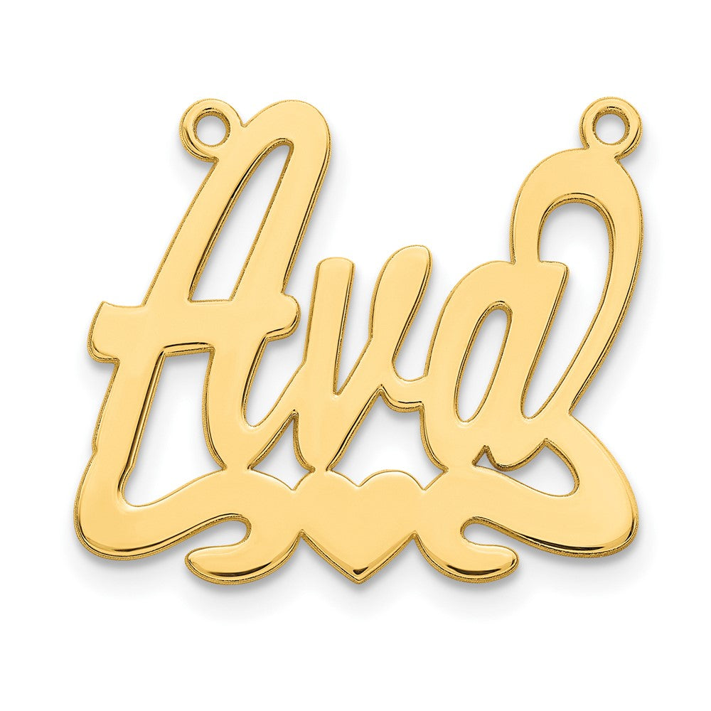 Sterling Silver/Gold-plated Heart Name Plate