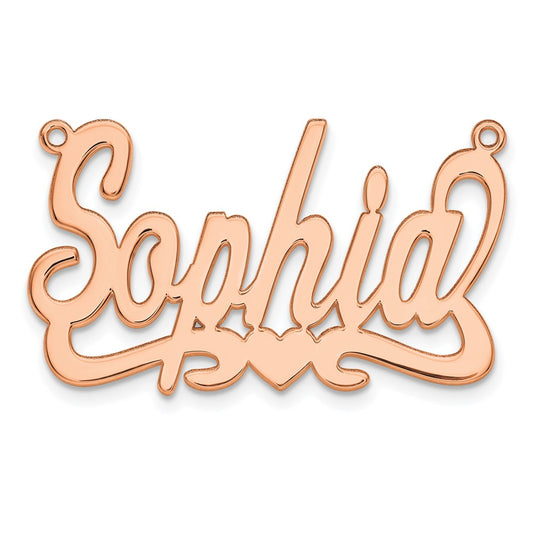14k Rose Gold Heart Name Plate