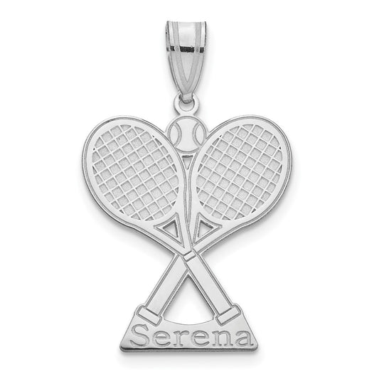 10k White Gold Personalized Tennis Pendant