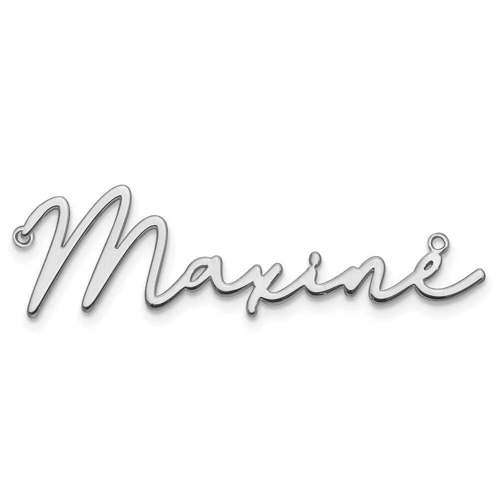 14k White Gold Polished Bathinda Font Name Plate
