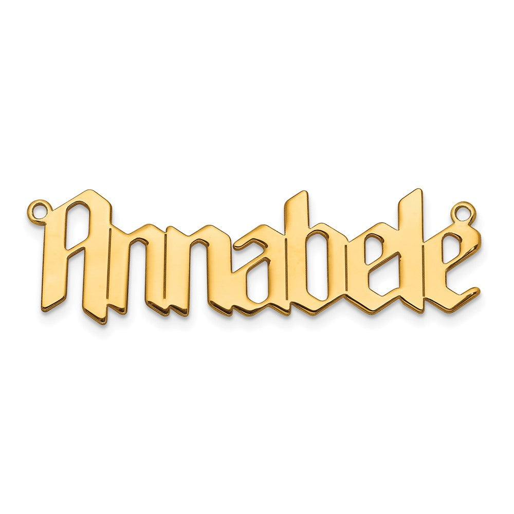 14k Yellow Gold Polished New Gothic Tectura Font Name Plate