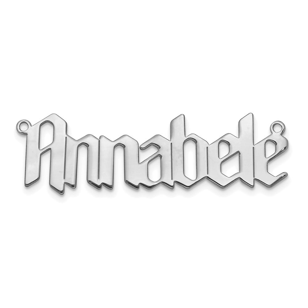 14k White Gold  Polished New Gothic Textura Font Name Plate