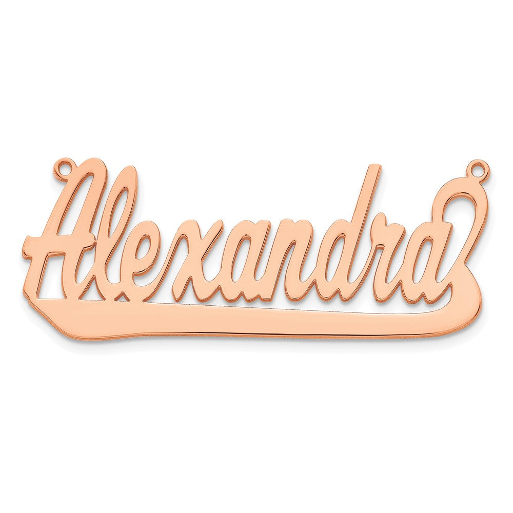 Sterling Silver/Rose-plated Underlined Name Plate