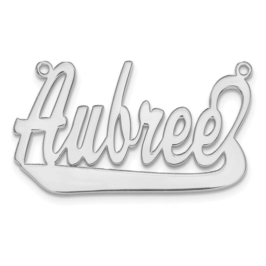 10k White Gold Underlined Name Plate