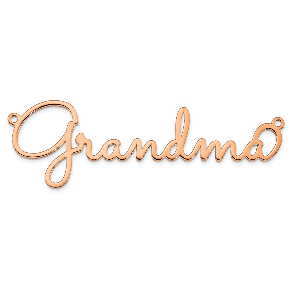 Sterling Silver/Rose-plated Polished Sacramento Font Name Plate