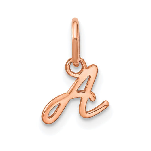 10K Rose Gold Upper case Letter A Initial Charm