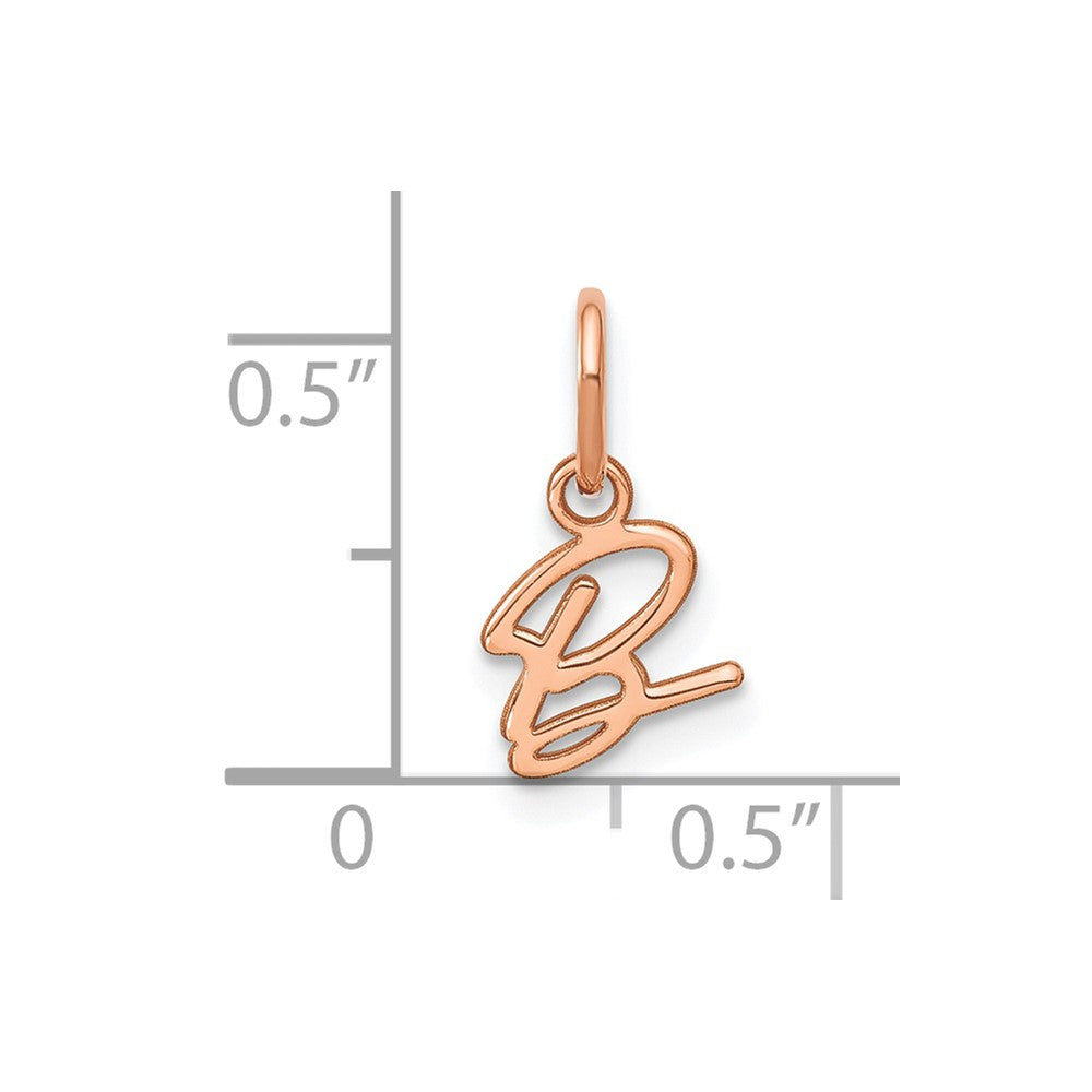 10K Rose Gold Upper case Letter B Initial Charm