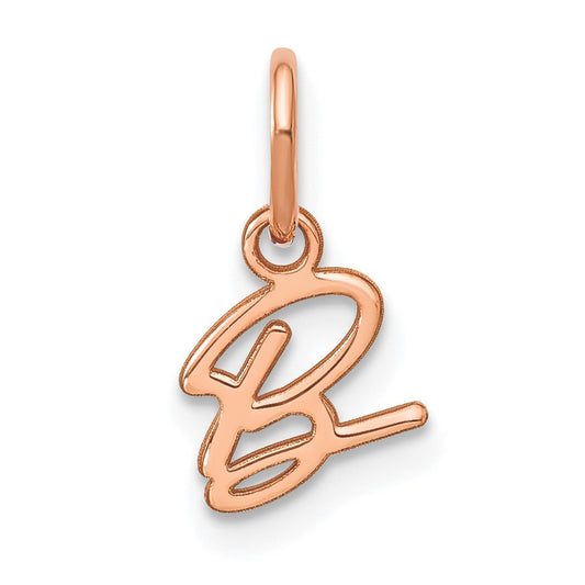 10K Rose Gold Upper case Letter B Initial Charm