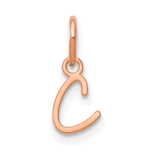 10K Rose Gold Upper case Letter C Initial Charm