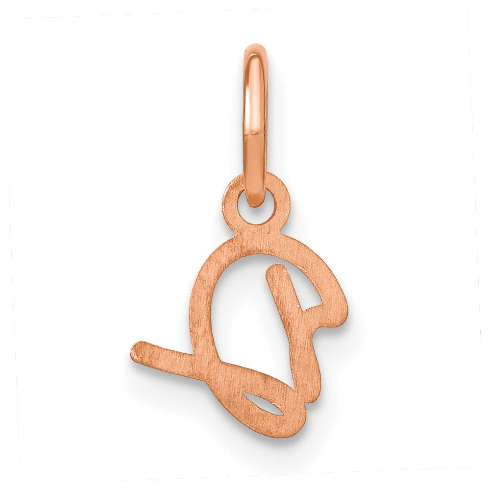 10K Rose Gold Upper case Letter D Initial Charm