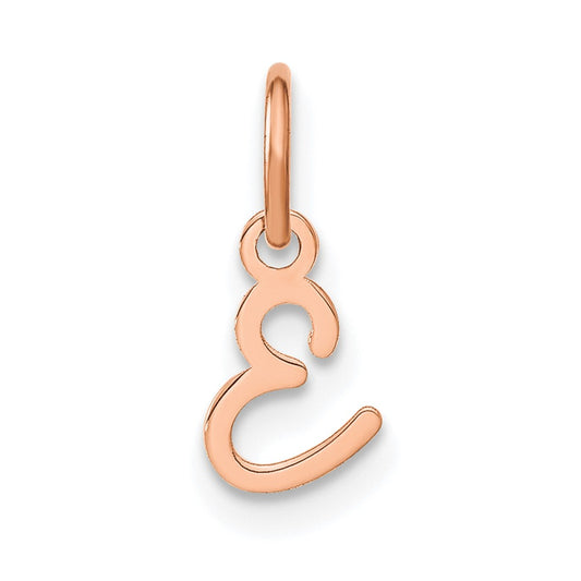 10K Rose Gold Upper case Letter E Initial Charm