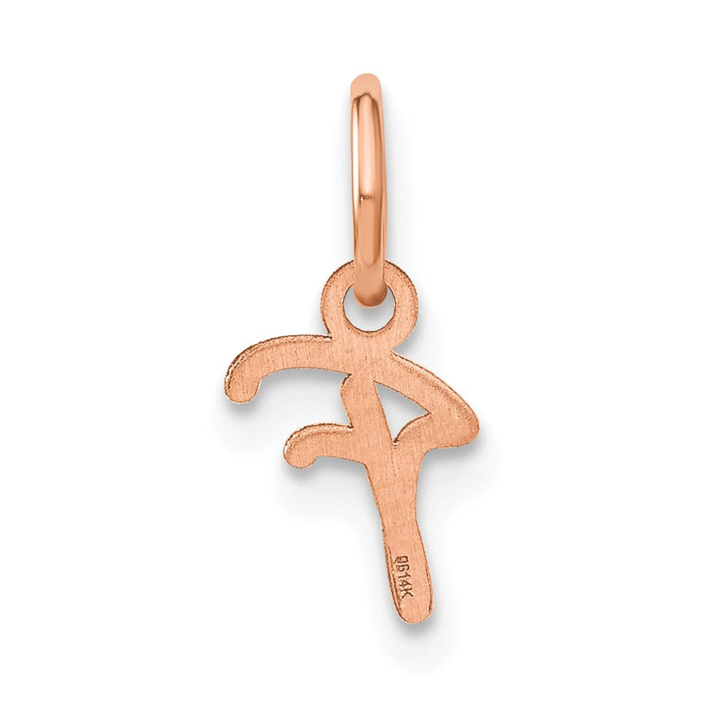 10K Rose Gold Upper case Letter F Initial Charm