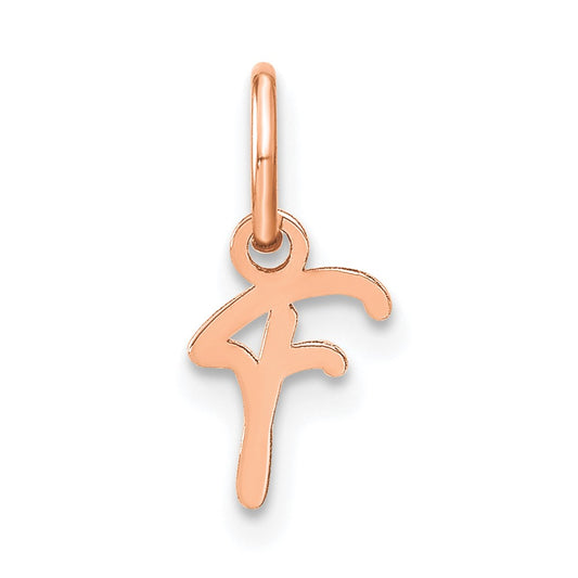10K Rose Gold Upper case Letter F Initial Charm