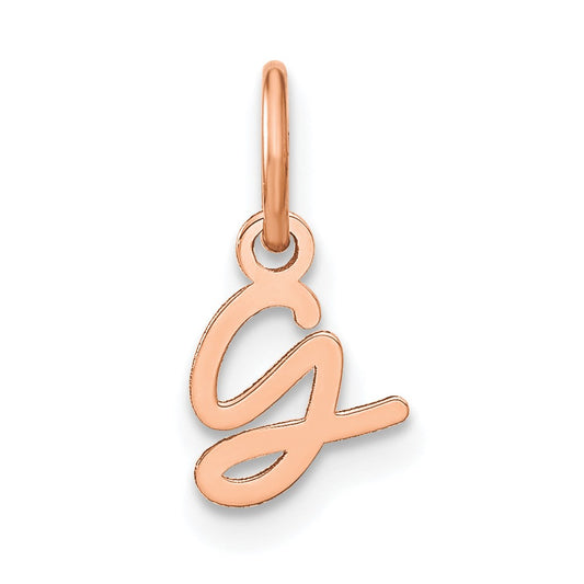 10K Rose Gold Upper case Letter G Initial Charm