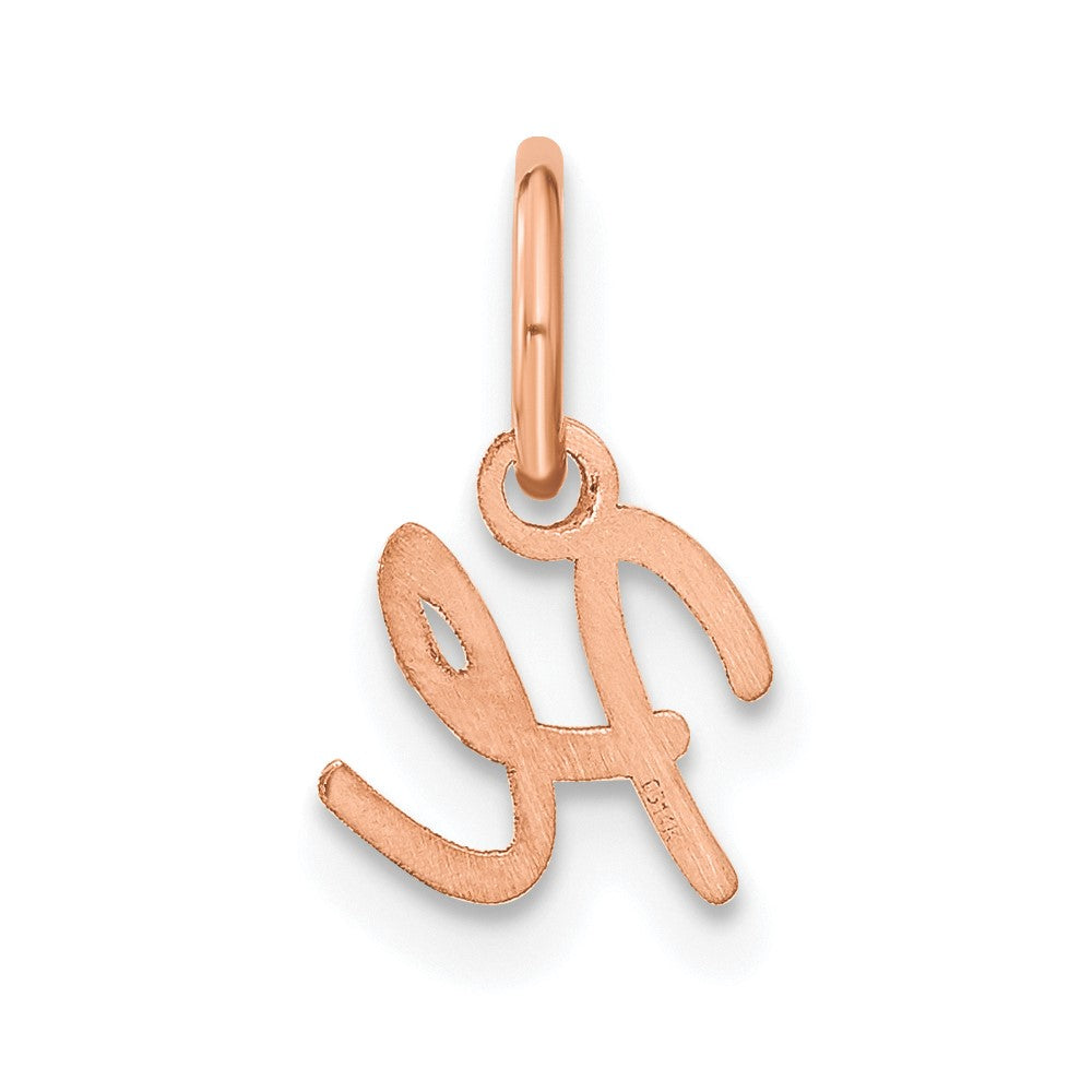 10K Rose Gold Upper case Letter H Initial Charm
