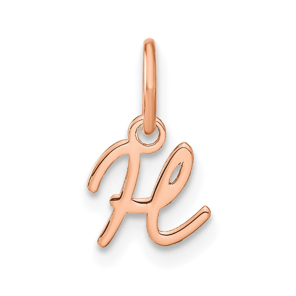 10K Rose Gold Upper case Letter H Initial Charm
