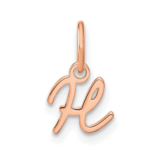 10K Rose Gold Upper case Letter H Initial Charm