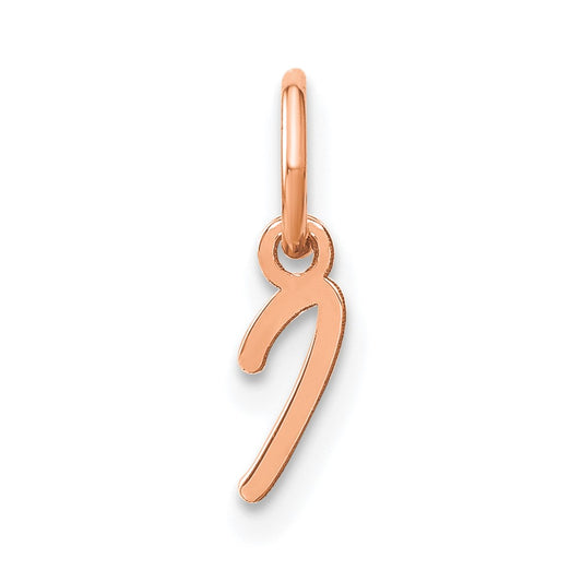 10K Rose Gold Upper case Letter I Initial Charm