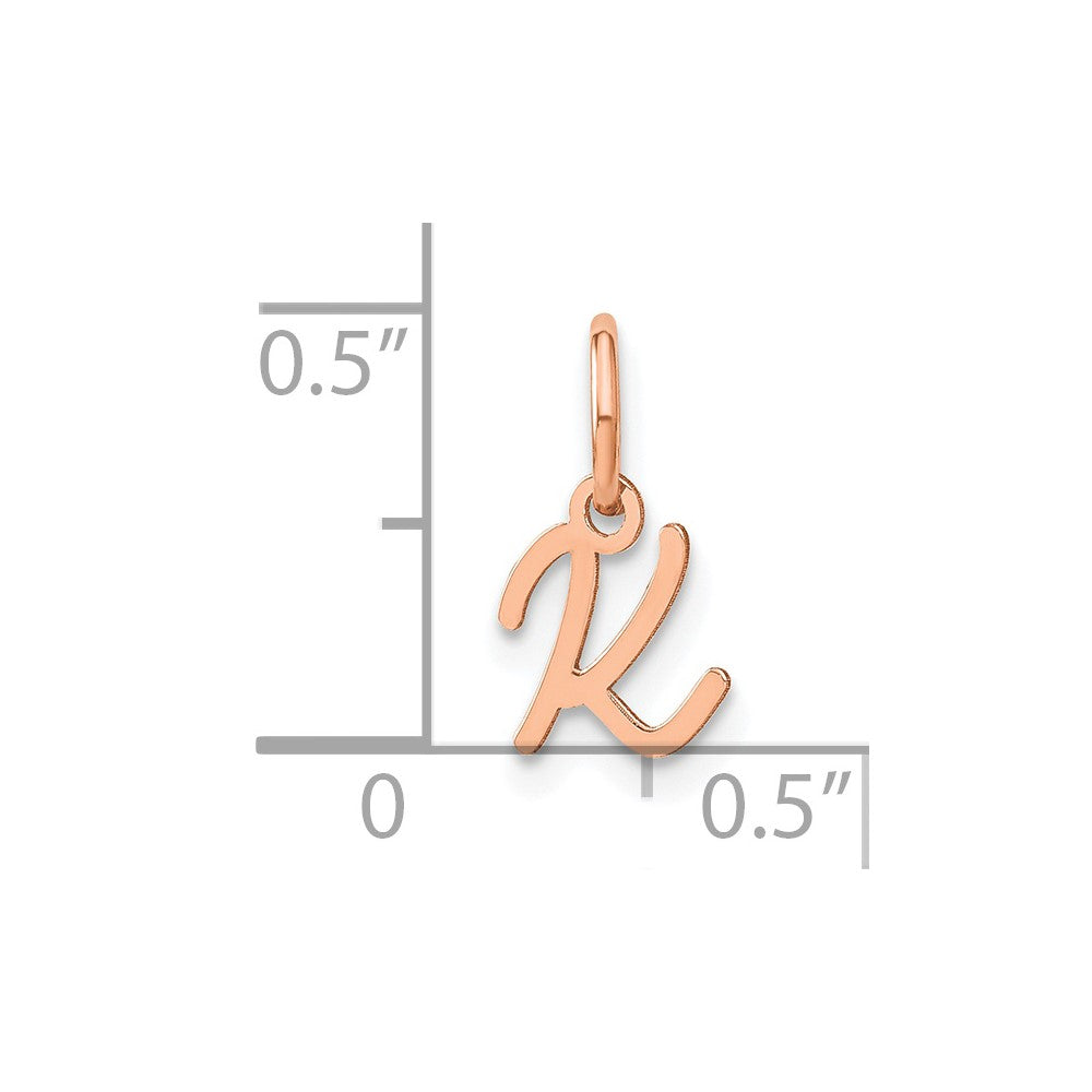 10K Rose Gold Upper case Letter K Initial Charm