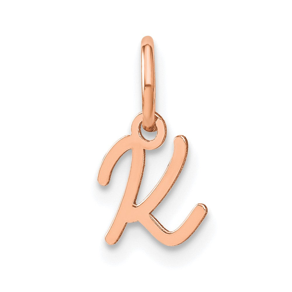 10K Rose Gold Upper case Letter K Initial Charm