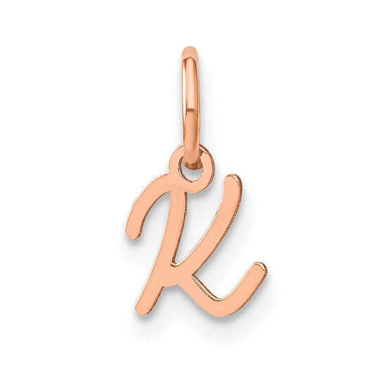 10K Rose Gold Upper case Letter K Initial Charm