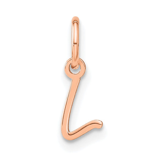 10K Rose Gold Upper case Letter L Initial Charm