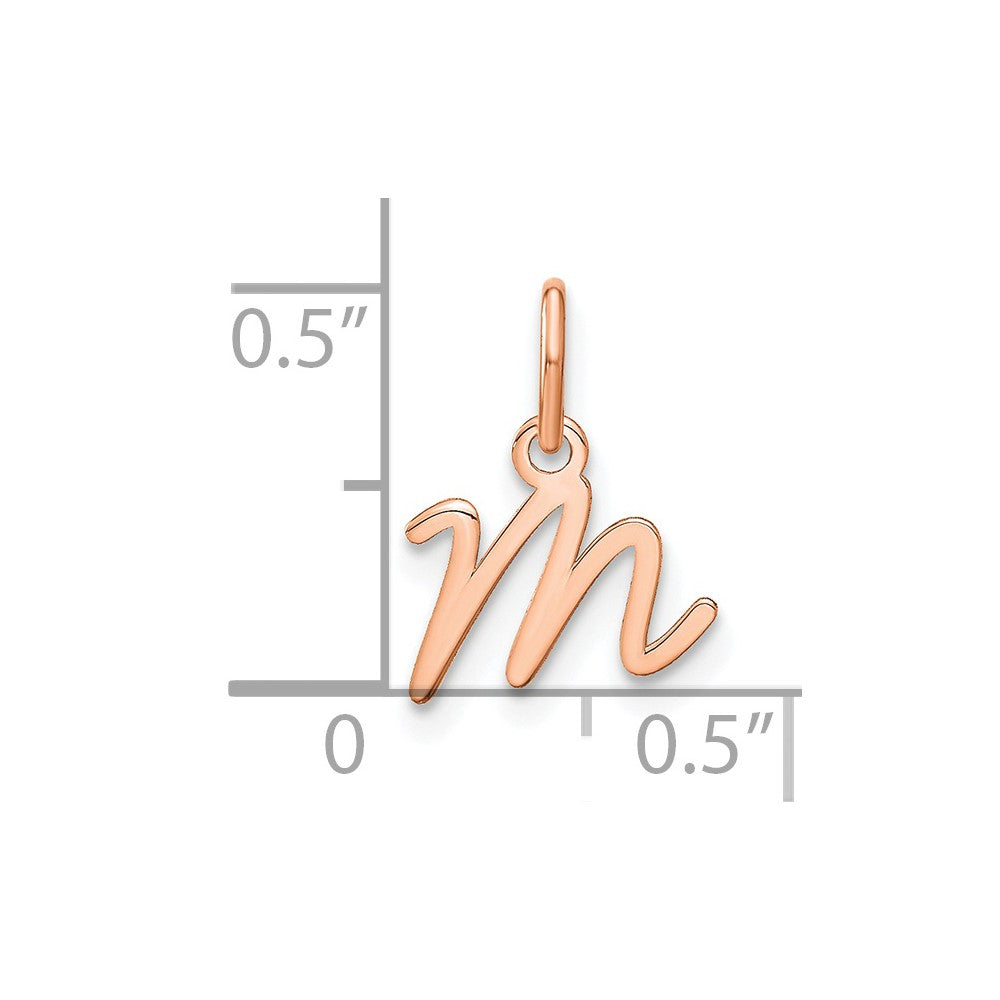 10K Rose Gold Upper case Letter M Initial Charm