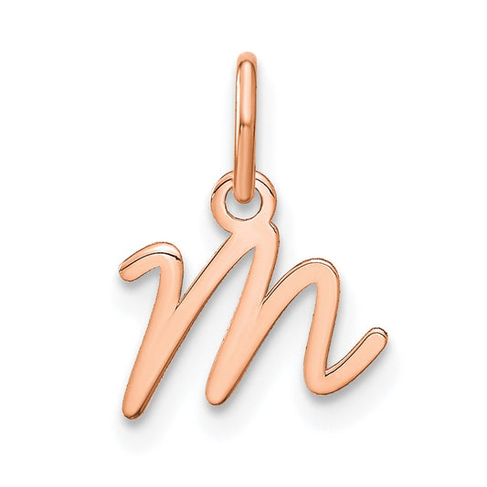 10K Rose Gold Upper case Letter M Initial Charm