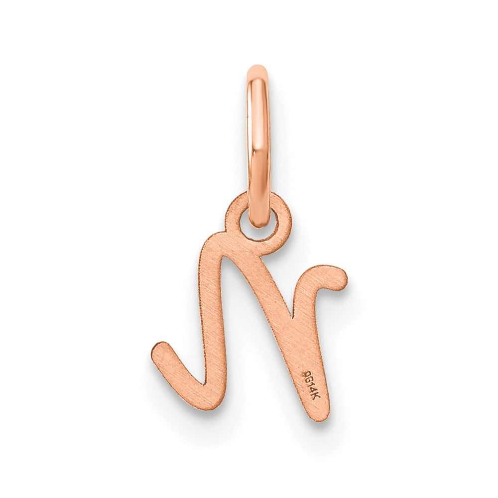 10K Rose Gold Upper case Letter N Initial Charm
