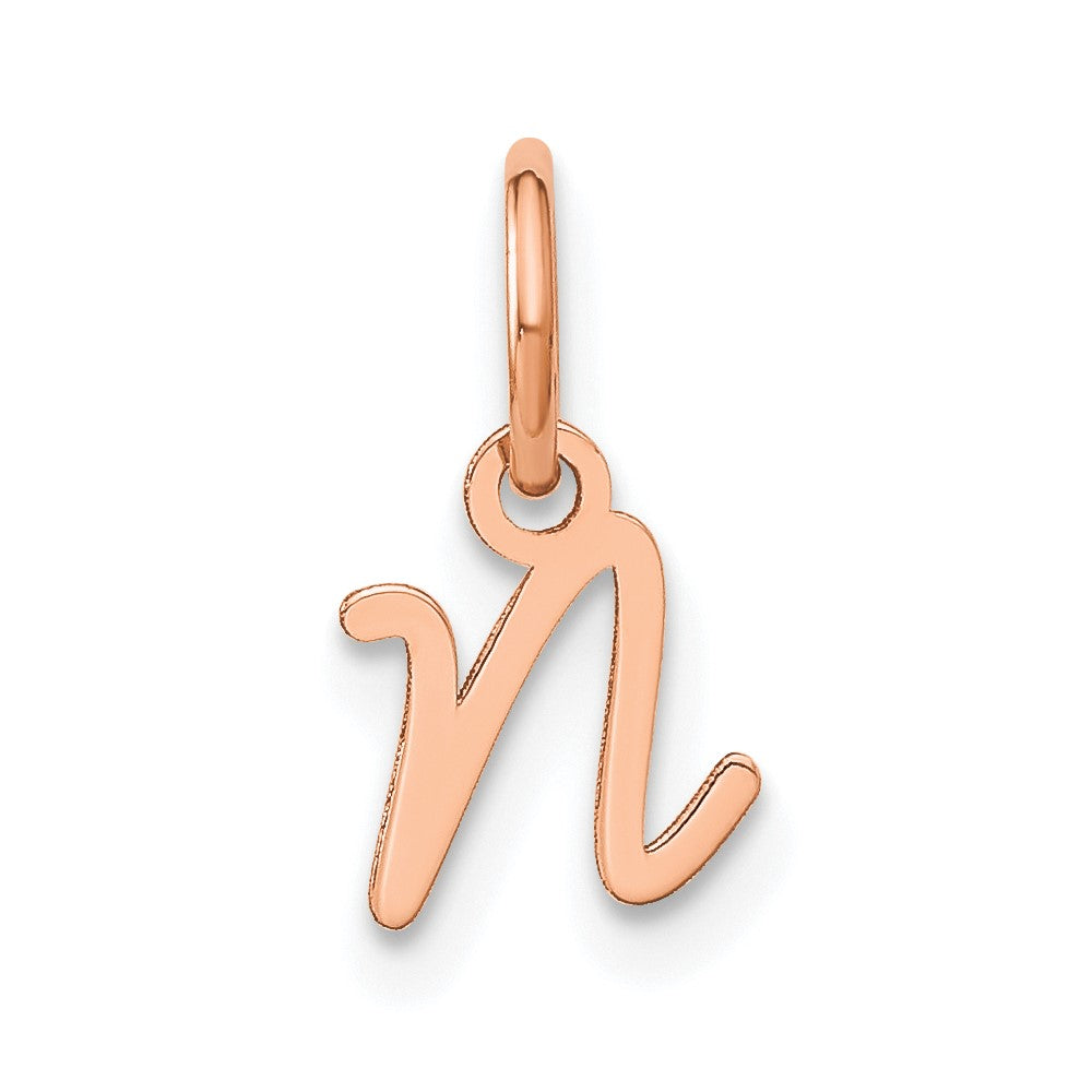 10K Rose Gold Upper case Letter N Initial Charm