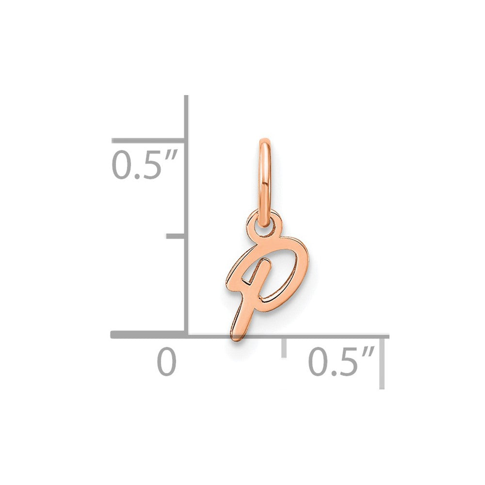 10K Rose Gold Upper case Letter P Initial Charm