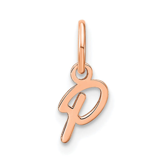 10K Rose Gold Upper case Letter P Initial Charm