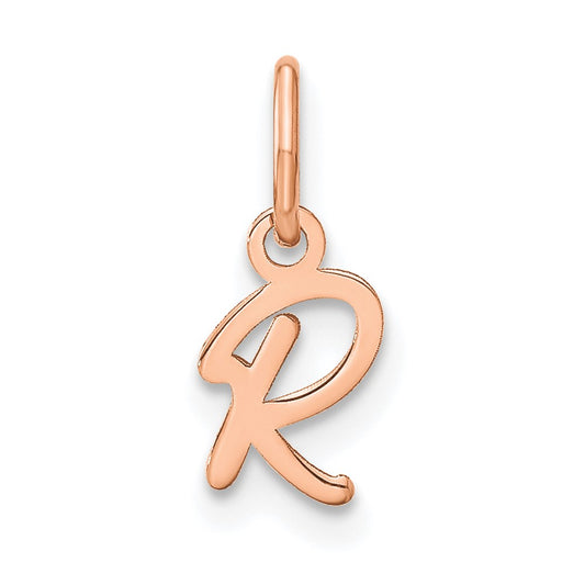 10K Rose Gold Upper case Letter R Initial Charm