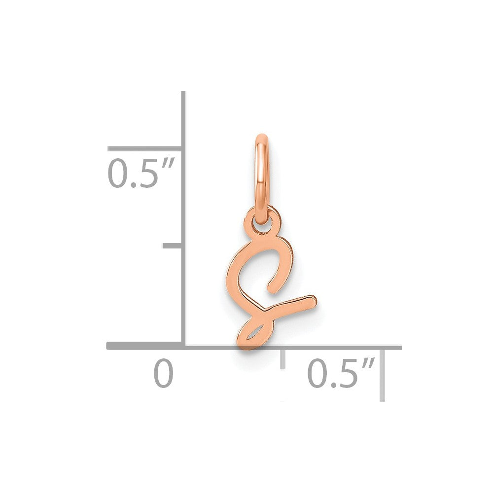 10K Rose Gold Upper case Letter S Initial Charm