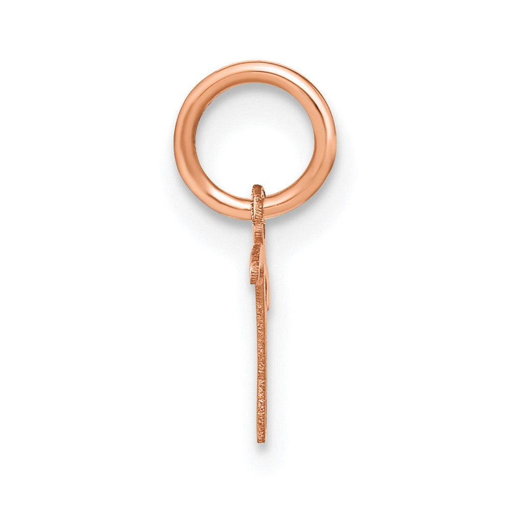 10K Rose Gold Upper case Letter T Initial Charm