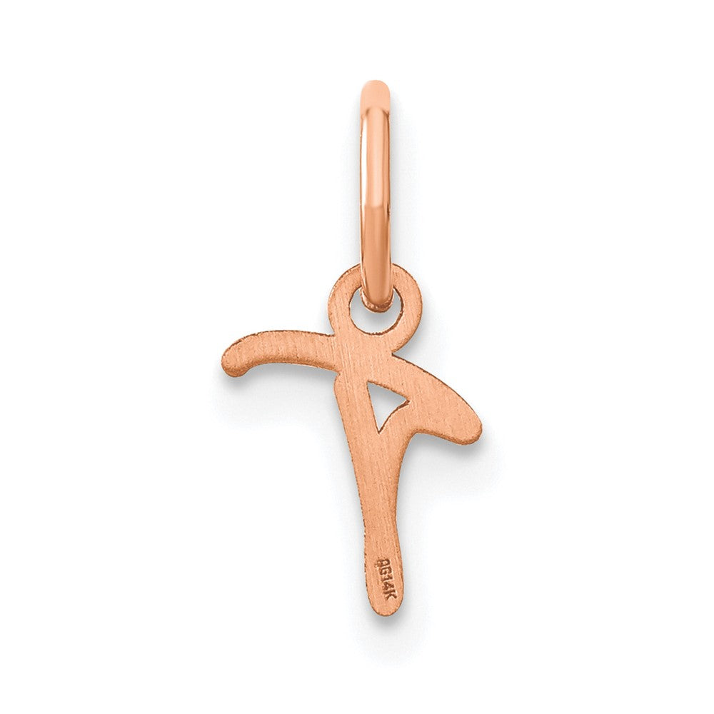 10K Rose Gold Upper case Letter T Initial Charm