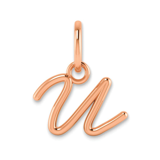 10K Rose Gold Upper case Letter U Initial Charm